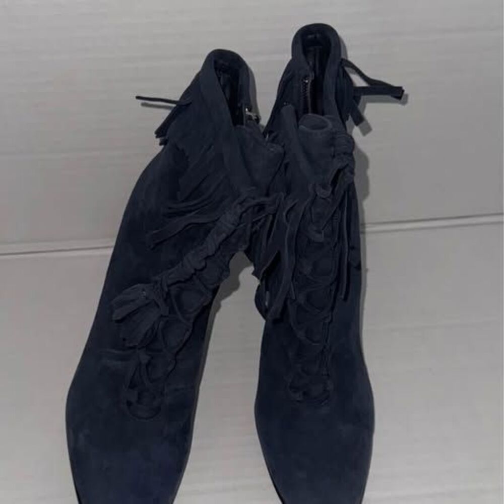 Giuseppe Zanotti Suede Fringe Ankle Boots size 37.5